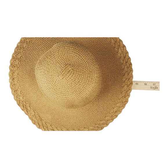 Bienvenu Natural Straw Hat Wide Brim Tan Beach Outdoor Vacation Summer Pool - Picture 3 of 8